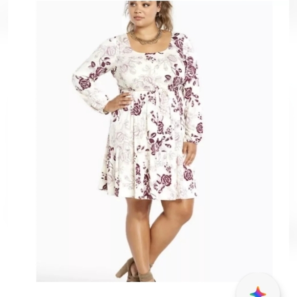 Torrid Challis Floral Long Sleeve Dress White 2X - Picture 2 of 16